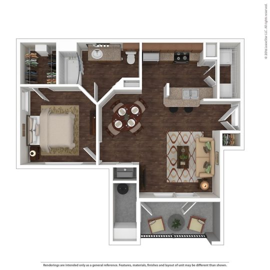a floor plan of a two bedroom apartment at The Creekside at Kenneys Fort